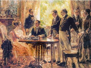 Sess&atilde;o do Conselho de Estado &eacute; uma obra de arte do g&ecirc;nero pintura hist&oacute;rica de Georgina de Albuquerque