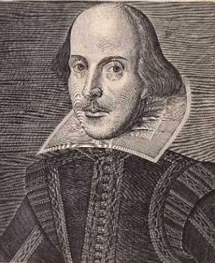 Pintura do rosto de Shakespeare