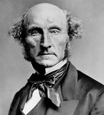 Retrato em preto e branco de John Stuart Mill