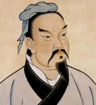 Retrato pintado do filósofo Sun Tzu