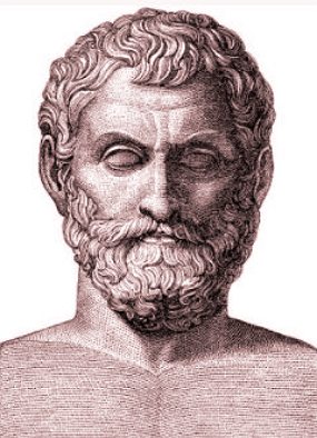 Ilustração do busto de Tales de Mileto