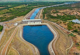Foto de uma obra de Transposi&ccedil;&atilde;o do rio S&atilde;o Francisco