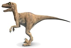 imagem de um dinossauro velociraptor