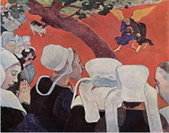 A visão após o sermão, pintura simbolista de Paul Gauguin